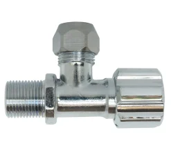 Robinet d'arrêt équerre sous-lavabo court, Mâle 12/17 - Tube cuivre Ø10 mm-Somatherm for you Best