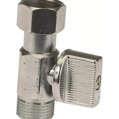 Robinet de chasse d'eau droit standard 3/8" pour WC mécanisme d'alimentation chasse d'eau 1/4 de tour droit de 3/8" (12x17) chrome^Raccords Dumont