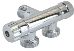 Robinet de piquage à double sortie équerre pour raccord 2 machines à laver / installation existante, Entrée Mâle 1/2"^Somatherm for you Outlet