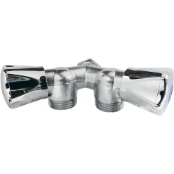 Robinet double de machine à laver - Diamètre : 1/2'' - 3/4''-Sanitaire-Distribution Outlet