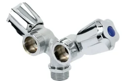 Robinet double de machine à laver laiton chromé - - B01-RMLDB^Garis New