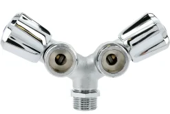 Robinet double de machine à laver laiton chromé - - B01-RMLDB^Garis New