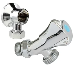 Robinet orientable à sortie inclinée pour machine à laver, Entrée Mâle 1/2" - Sortie Mâle 3/4"-Somatherm for you Sale