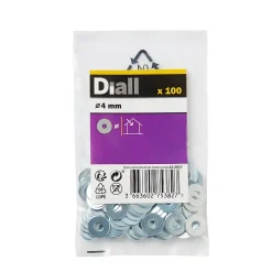 Rondelle plate large en acier zingué ø4 mm - 100 pièces^Diall Sale