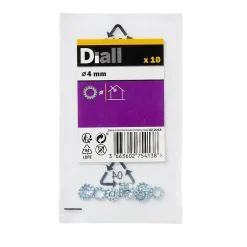 Rondelles dentelée en acier au carbone ø 4mm - 10 pièces-Diall New