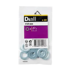 Rondelles plates en acier au carbone ø 10mm - 10 pièces.^Diall Discount