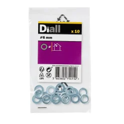 Rondelles plates en acier au carbone ø 6mm - 10 pièces.-Diall New
