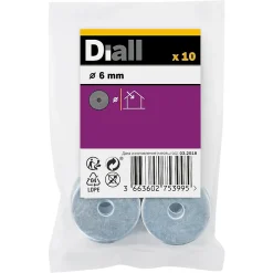 Rondelles plates larges de réparation en acier au carbone ø 6mm - 10 pièces-Diall Clearance