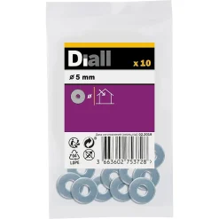 Rondelles plates larges en acier au carbone ø 5mm - 10 pièces^Diall Sale