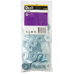 Rondelles plates larges en acier au carbone ø 8mm - 100 pièces-Diall Hot