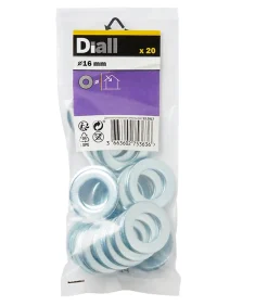 Rondelles plates moyennes en acier au carbone ø 16mm - 20 pièces-Diall Clearance