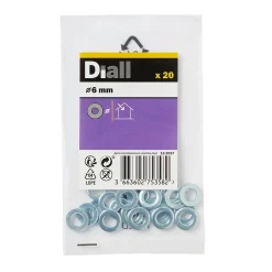 Rondelles plates moyennes en acier au carbone ø 6mm - 20 pièces^Diall Online