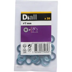 Rondelles plates standard en acier au carbone ø 7mm - 20 pièces^Diall Hot