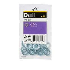 Rondelles plates étroites en acier au carbone ø 8mm - 20 pièces-Diall Best