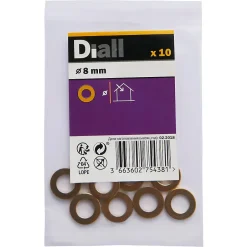 Rondelles plates étroites en laiton ø 8mm - 10 pièces-Diall