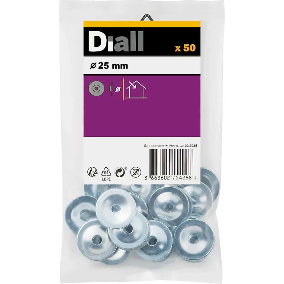 Rondelles pour plaque de plâtre en acier au carbone ø 25mm - 50 pièces-Diall New