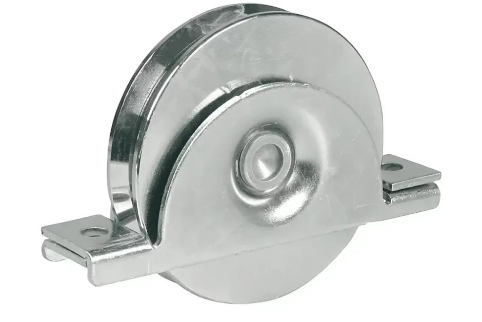 Roue pour portail coulissant monture à support intérieur 2 roulements gorge V - Argent 14 700^Ibfm Best