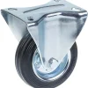 Roulette fixe de 100 mm avec caoutchouc noir sur roue centrale en acier embouti^Parnells Outlet