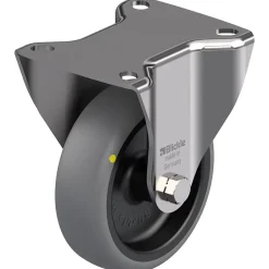 Roulette fixe de 100 mm en acier inoxydable avec thermoplastique gris conducteur d'électricité^Parnells Best