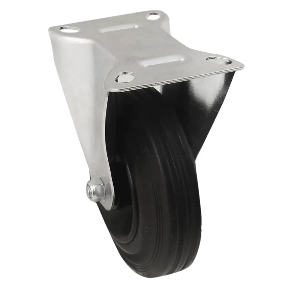 Roulette fixe noire ø12.5 cm, charge max 100 kg- Discount