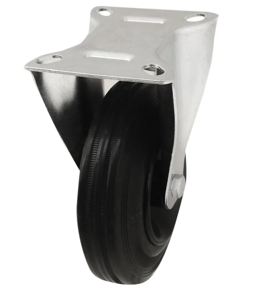 Roulette fixe noire ø12.5 cm, charge max 100 kg- Discount