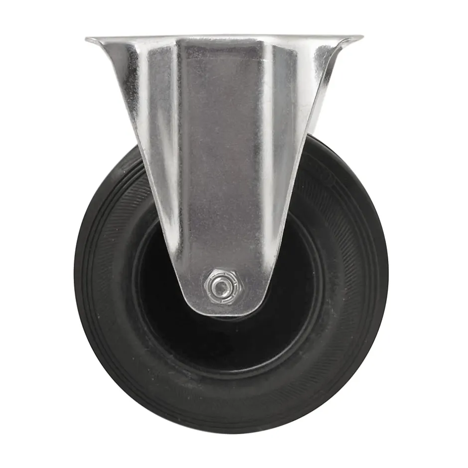 Roulette fixe noire ø12.5 cm, charge max 100 kg- Discount