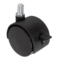 Roulette jumelée pivotante avec frein ø50 mm, plaque 10 x 15 mm, charge max 40kg^ Discount