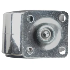 Roulette jumelée pivotante sans frein ø50 mm, plaque 38 x 38 mm chromé, charge max 40 kg^ Hot
