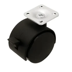 Roulette jumelée pivotante avec frein ø50 mm, plaque ø38 mm, charge max 40kg^ Outlet