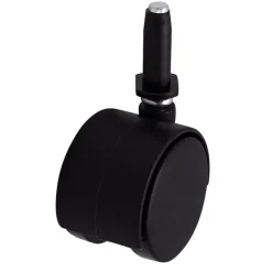 Roulette jumelée pivotante sans frein ø50 mm, tige, charge max 40kg- Discount