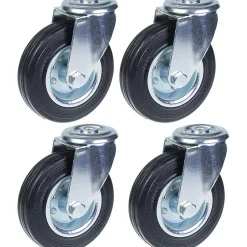 Roulette 125mm 5" à bandage caoutchouc, pivotante, forte capacité de 480kg, jeu de 4^Parnells New