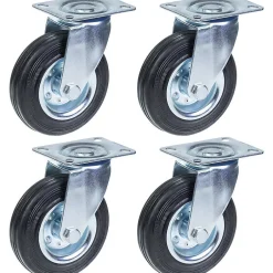 Roulette 125mm 5" à bandage caoutchouc, pivotante, forte capacité de 480kg, jeu de 4-Parnells Sale