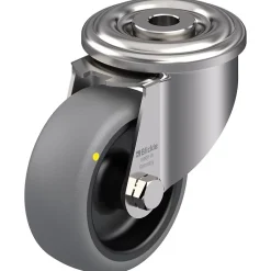 Roulette pivotante de 80 mm en acier inoxydable avec thermoplastique gris conducteur d'électricité^Parnells Online