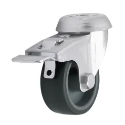 Roulette pivotante grise ø5 cm avec freins, charge max 40 kg- Clearance