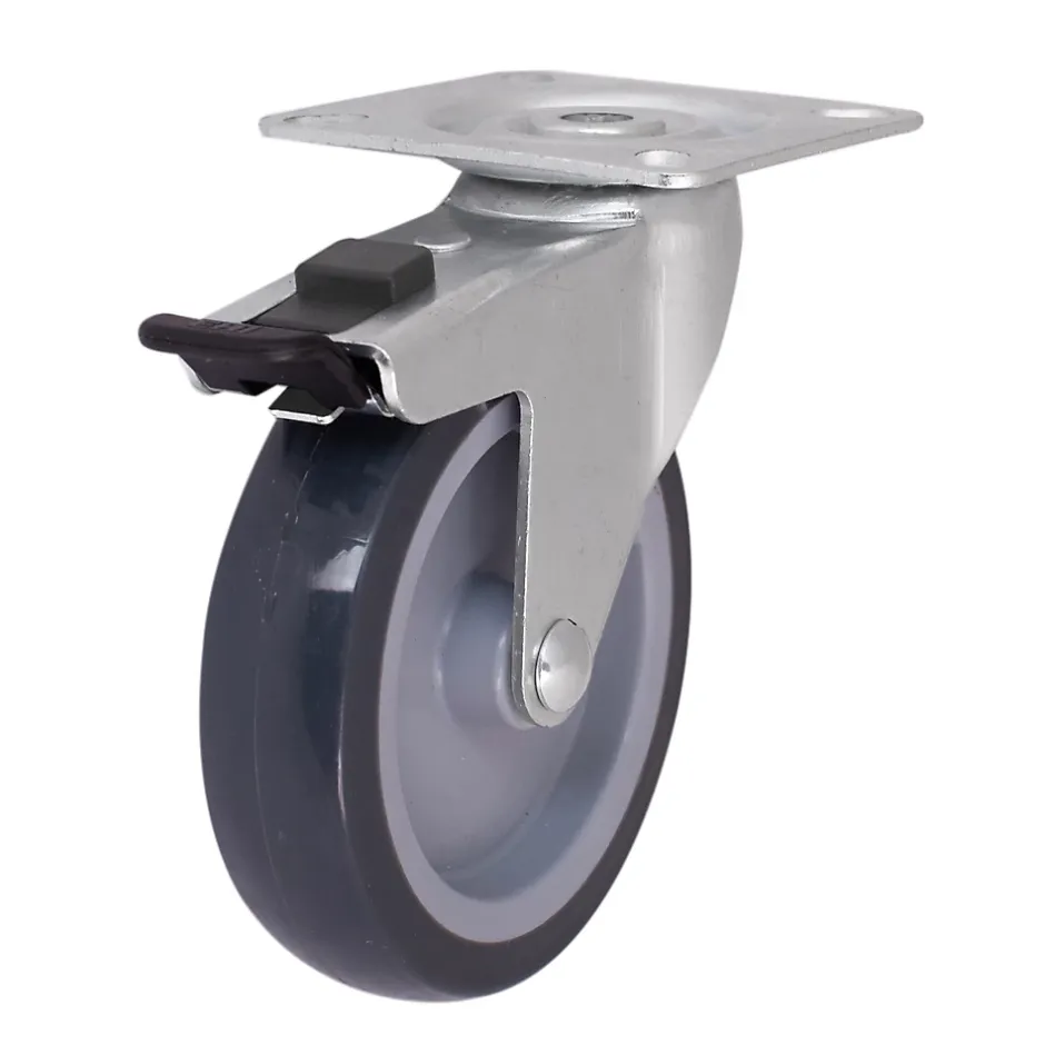 Roulette pivotante grise ø10 cm, charge max 70 kg^ Online