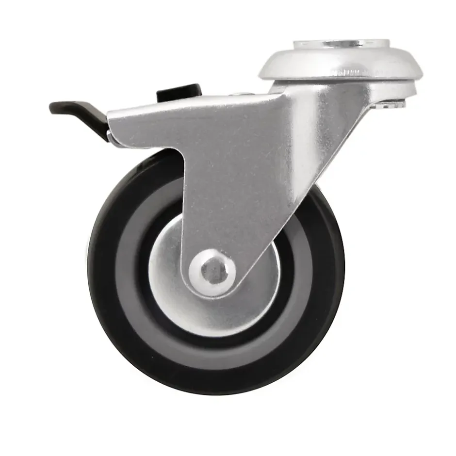 Roulette pivotante grise ø7.5 cm avec freins, charge max 60 kg^ Online