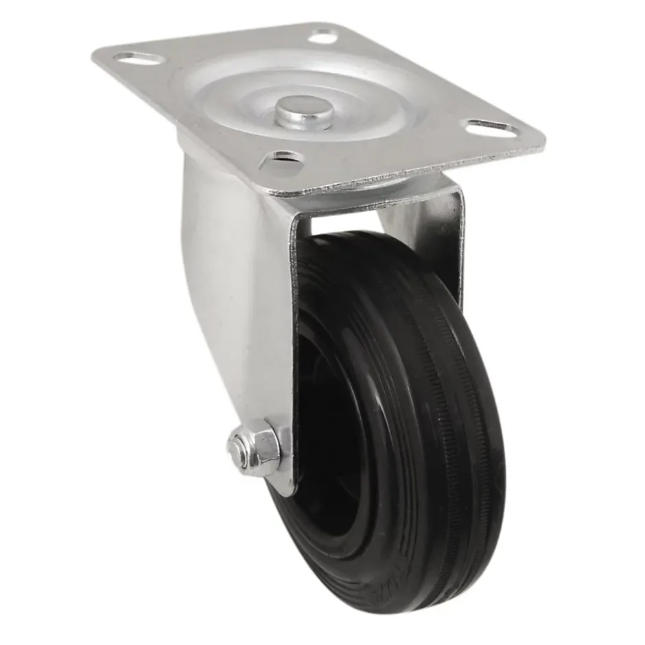 Roulette pivotante noire ø10 cm, charge max 75 kg^