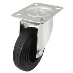 Roulette pivotante noire ø10 cm, charge max 75 kg^