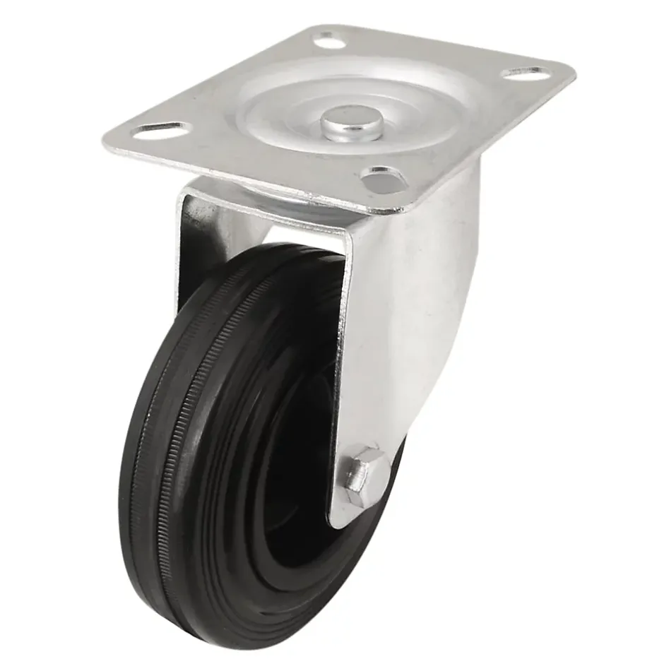 Roulette pivotante noire ø10 cm, charge max 75 kg^