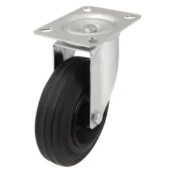 Roulette pivotante noire ø12.5 cm, charge max 100 kg^