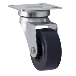 Roulette pivotante sans frein ø40 mm, plaque ø42 mm, charge max 25kg-