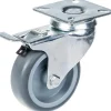 Roulette pivotante/frein de 75 mm en caoutchouc TPR gris sur roue centrale en polypropylène-Parnells Online