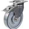 Roulette pivotante/frein de 160 mm en acier inoxydable avec disque conducteur gris-Parnells Clearance