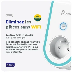 Répéteur WiFi AC1200 avec prise intégrée-TP-link Sale