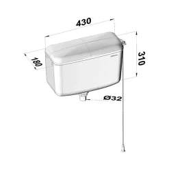 Réservoir WC - DZ 500 - - Haut-Clara Hot