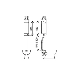 Réservoir WC - Joker 501 - - Haut - Tube droit^Regiplast