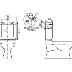 Réservoir WC - REGILUX - - Simple débit - Bas-Regiplast Clearance