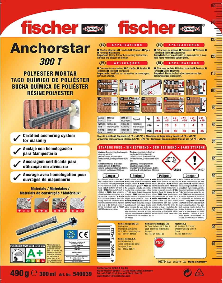 Résine polyester pour charges lourdes 300ML-Fischer Discount