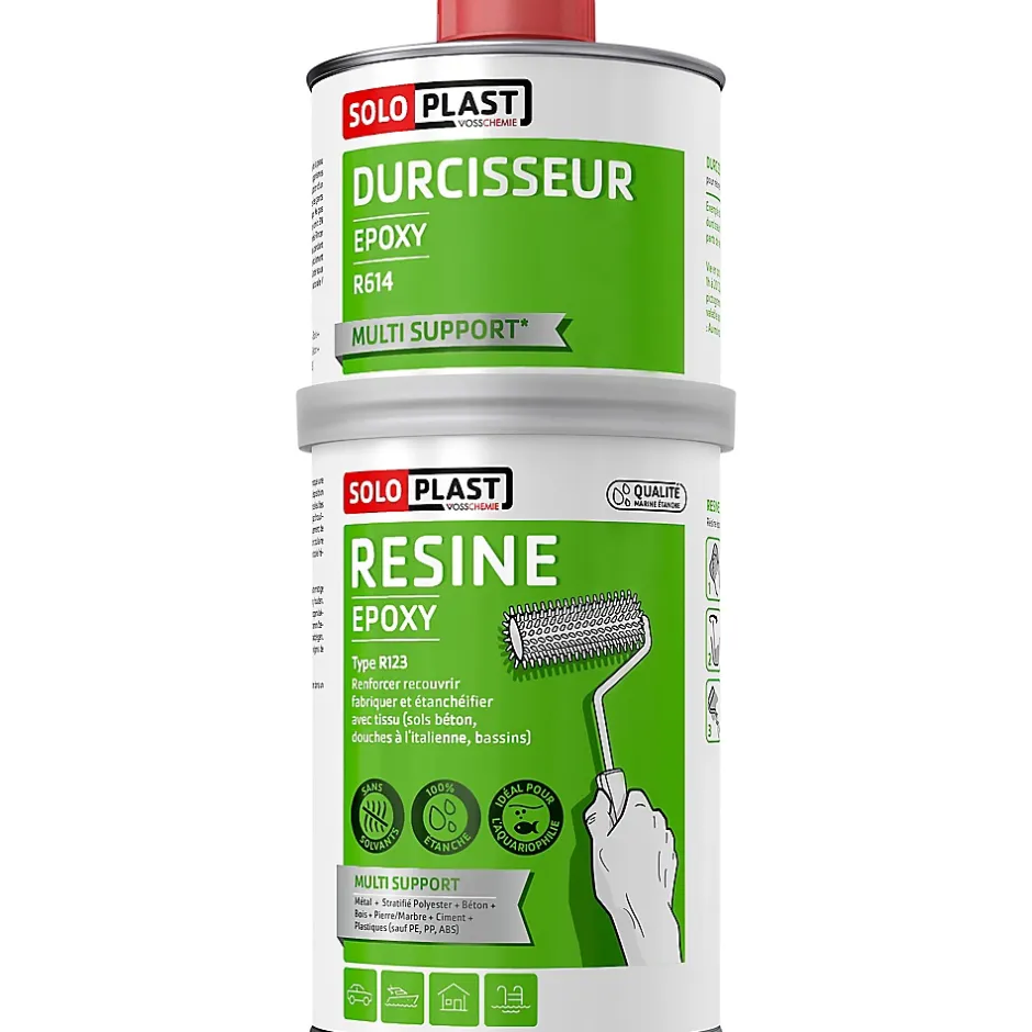 Résine type R123 + durcisseur époxy type R614 1kg-Soloplast Outlet