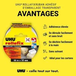 Ruban adhésif d'emballage Rollafix transparent 66 x 50 mm^UHU Sale